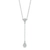 Thumbnail Image 1 of 3/8 CT. T.W. Pear-Shaped Multi-Diamond Chain Drop Necklace in 10K White Gold