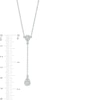 Thumbnail Image 4 of 3/8 CT. T.W. Pear-Shaped Multi-Diamond Chain Drop Necklace in 10K White Gold