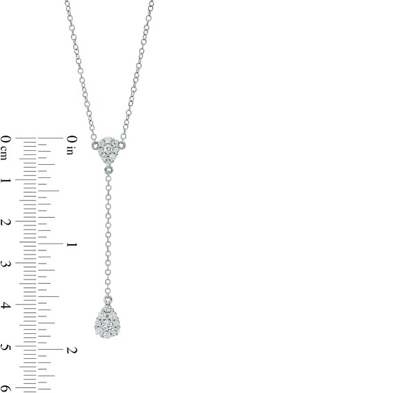 3/8 CT. T.w. Pear-Shaped Multi-Diamond Chain Drop Necklace in 10K White Gold