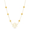 Thumbnail Image 1 of 3.0mm Madeira Citrine Six Stone Station and Sacral Chakra Symbol Necklace in Sterling Silver with 18K Gold Plate – 20&quot;