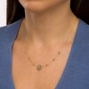 Thumbnail Image 2 of 3.0mm Madeira Citrine Six Stone Station and Sacral Chakra Symbol Necklace in Sterling Silver with 18K Gold Plate – 20&quot;