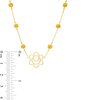 Thumbnail Image 3 of 3.0mm Madeira Citrine Six Stone Station and Sacral Chakra Symbol Necklace in Sterling Silver with 18K Gold Plate – 20&quot;