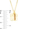 Thumbnail Image 3 of Garnet Vertical Bar and Root Chakra Symbol Dangle Charm Pendant in Sterling Silver with 18K Gold Plate – 20"