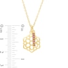 Thumbnail Image 3 of Amethyst Vertical Bar and Crown Chakra Symbol Dangle Charm Pendant in Sterling Silver with 18K Gold Plate – 20"