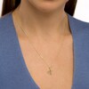 Thumbnail Image 2 of Iolite Vertical Bar and Third Eye Chakra Symbol Dangle Charm Pendant in Sterling Silver with 18K Gold Plate – 20"
