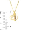 Thumbnail Image 3 of Iolite Vertical Bar and Third Eye Chakra Symbol Dangle Charm Pendant in Sterling Silver with 18K Gold Plate – 20"