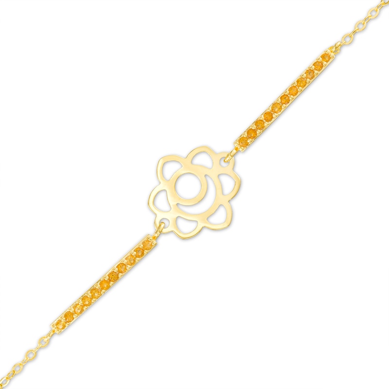 Main Image 1 of Madeira Citrine Sacral Chakra Symbol Bracelet in Sterling Silver with 18K Gold Plate – 7.75"
