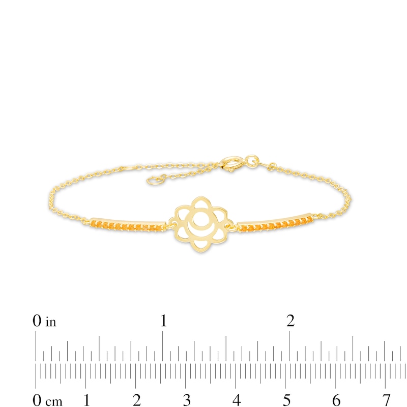 Main Image 4 of Madeira Citrine Sacral Chakra Symbol Bracelet in Sterling Silver with 18K Gold Plate – 7.75"
