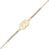 Thumbnail Image 1 of Iolite Third Eye Chakra Symbol Bracelet in Sterling Silver with 18K Gold Plate – 7.75"