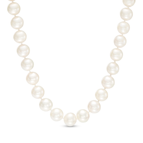 Men's 7.0-8.0mm Cultured Freshwater Pearl Strand Necklace with 14K Gold Clasp â 20"