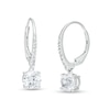 Thumbnail Image 1 of White Lab-Created Sapphire Drop Earrings in Sterling Silver
