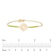 Thumbnail Image 4 of Chrome Diopside Heart Chakra Symbol Bracelet in Sterling Silver with 18K Gold Plate – 7.75"
