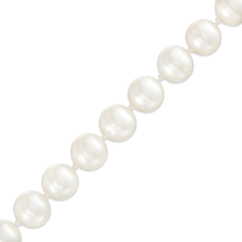Main Image 1 of Men's 7.0-8.0mm Freshwater Cultured Pearl Strand Bracelet with 14K Gold Clasp – 8.5"
