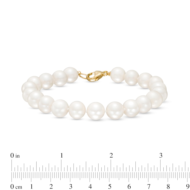 Main Image 4 of 8.5-9.5mm Freshwater Cultured Pearl Strand Bracelet with 14K Gold Clasp – 8.5"