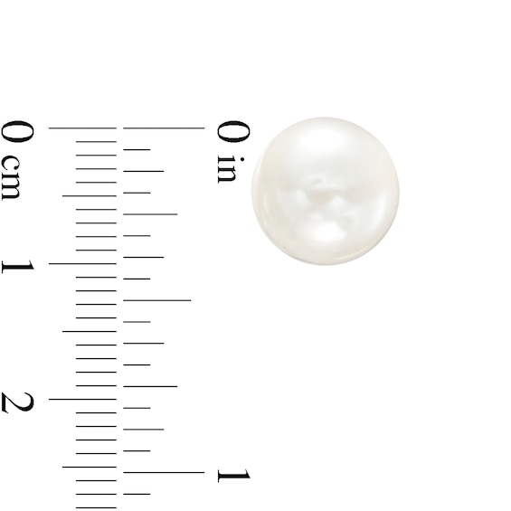 10.0mm Freshwater Cultured Pearl Stud Earrings in 14K Gold