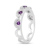 Thumbnail Image 2 of Enchanted Disney Ariel Amethyst and 1/6 CT. T.W. Diamond Scallop Edge Stackable Band in Sterling Silver – Size 7