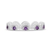 Thumbnail Image 4 of Enchanted Disney Ariel Amethyst and 1/6 CT. T.W. Diamond Scallop Edge Stackable Band in Sterling Silver – Size 7