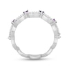 Thumbnail Image 3 of Enchanted Disney Ariel Amethyst and 1/6 CT. T.W. Diamond Scallop Crown Stackable Band in Sterling Silver – Size 7