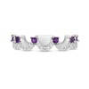 Thumbnail Image 4 of Enchanted Disney Ariel Amethyst and 1/6 CT. T.W. Diamond Scallop Crown Stackable Band in Sterling Silver – Size 7