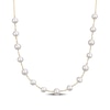 Thumbnail Image 1 of 6.5-8.5mm Freshwater Cultured Pearl Bead Station Necklace in Sterling Silver with 18K Gold Plate