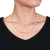 Thumbnail Image 2 of 6.5-8.5mm Freshwater Cultured Pearl Bead Station Necklace in Sterling Silver with 18K Gold Plate