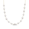 Thumbnail Image 0 of 6.5-8.5mm Cultured Freshwater Pearl Bead Station Necklace in Sterling Silver with 18K Gold Plate