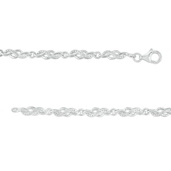 Diamond Accent Swirl Infinity Link Bracelet in Sterling Silver â 7.5"