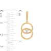 Thumbnail Image 2 of You Me Us 1/10 CT. T.W. Diamond Solitaire Intertwined Double Circle Drop Earrings in 10K Gold