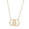 Thumbnail Image 0 of You Me Us 1/10 CT. Diamond Solitaire Intertwined Double Circle Necklace in 10K Gold – 19"