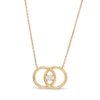 Thumbnail Image 0 of You Me Us 1/10 CT. Diamond Solitaire Intertwined Double Circle Necklace in 10K Gold – 19"