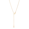Thumbnail Image 2 of You Me Us 1/10 CT. Diamond Solitaire Intertwined Double Circle Necklace in 10K Gold – 19"