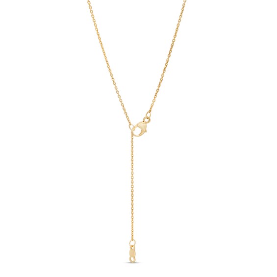 You Me Us 1/10 CT. Diamond Solitaire Intertwined Double Circle Necklace in 10K Gold â 19"
