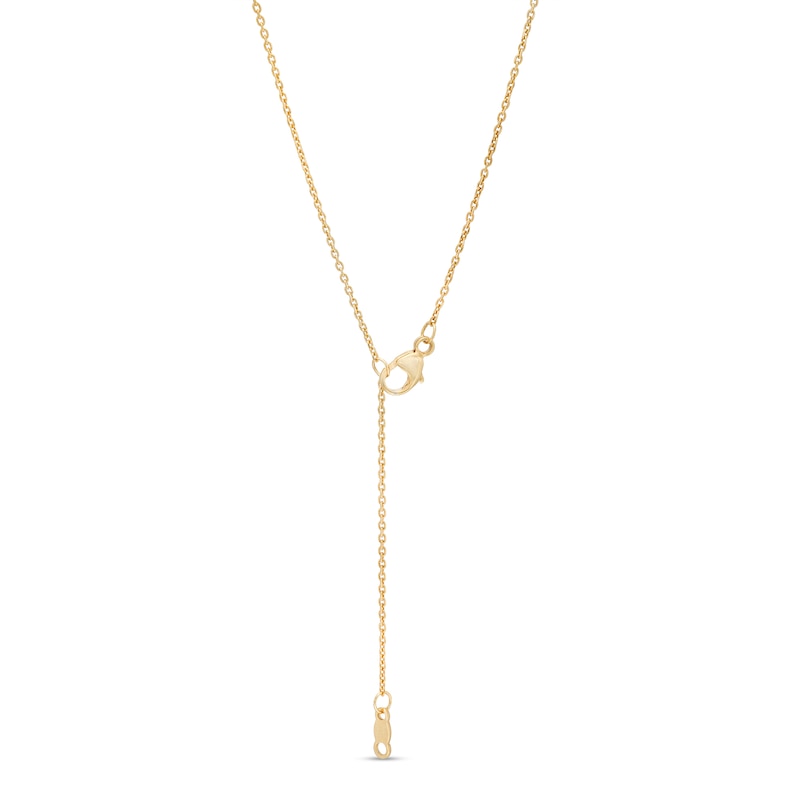 You Me Us 1/10 CT. Diamond Solitaire Intertwined Double Circle Necklace in 10K Gold – 19"