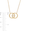 Thumbnail Image 3 of You Me Us 1/10 CT. Diamond Solitaire Intertwined Double Circle Necklace in 10K Gold – 19"