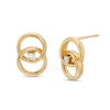 Thumbnail Image 0 of You Me Us 1/10 CT. T.W. Diamond Solitaire Intertwined Double Circle Stud Earrings in 10K Gold