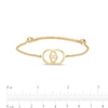 Thumbnail Image 3 of You Me Us 1/10 CT. Diamond Solitaire Intertwined Double Circle Bolo Bracelet in 10K Gold – 9"