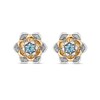 Thumbnail Image 2 of Enchanted Disney Jasmine Swiss Blue Topaz and 1/6 CT. T.W. Diamond Stud Earrings in Sterling Silver and 10K Gold