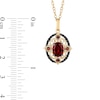 Thumbnail Image 3 of Enchanted Disney Villains Evil Queen Oval Garnet and 1/6 CT. T.W. Black Diamond Ornate Pendant in 10K Gold – 19"