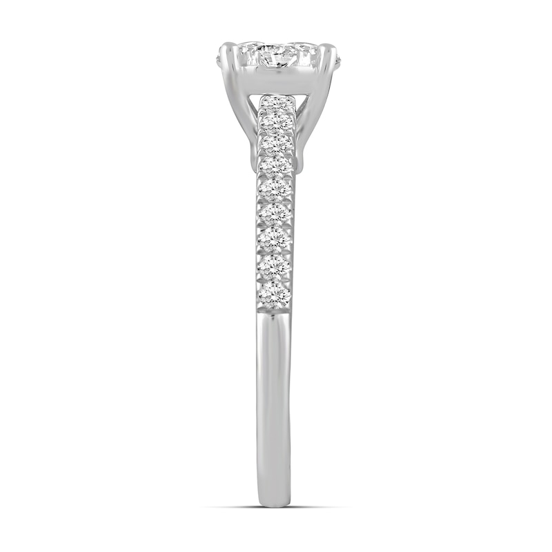 Main Image 3 of 3/4 CT. T.W. Multi-Diamond Engagement Ring in 14K White Gold