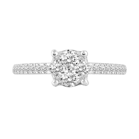 3/4 CT. T.w. Multi-Diamond Engagement Ring in 14K White Gold