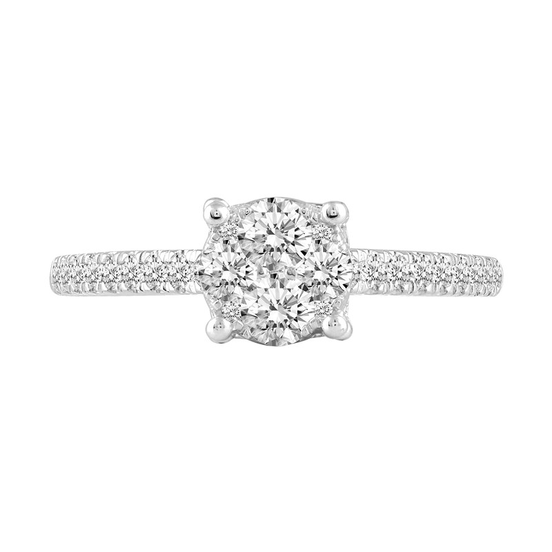 Main Image 4 of 3/4 CT. T.W. Multi-Diamond Engagement Ring in 14K White Gold
