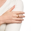 Thumbnail Image 2 of Princess-Cut Lab-Created Ruby and White Lab-Created Sapphire Double Row Band Ring in Sterling Silver with 14K Gold Plate