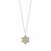 Thumbnail Image 1 of Enchanted Disney Jasmine Swiss Blue Topaz and 1/10 CT. T.W. Diamond Flower Drop Pendant in Sterling Silver and 10K Gold
