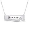 Thumbnail Image 0 of Enchanted Disney Moana 1/5 CT. T.W. Diamond Sideways Bar with Waves Necklace in Sterling Silver (1 Line)