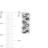 Thumbnail Image 3 of 1-3/4 CT. T.W. Black and White Diamond Double Row Zig-Zag Hoop Earrings in 10K White Gold