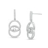 Thumbnail Image 1 of You Me Us 1 CT. T.W. Diamond Intertwined Circle Drop Earrings in 10K White Gold