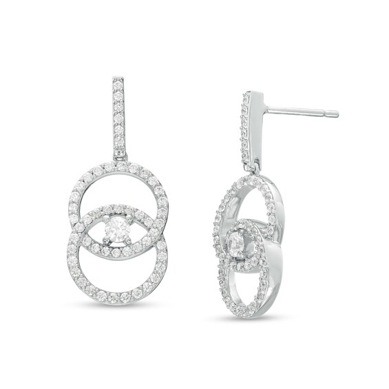You Me Us 1 CT. T.w. Diamond Intertwined Circle Drop Earrings in 10K White Gold