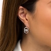Thumbnail Image 2 of You Me Us 1 CT. T.W. Diamond Intertwined Circle Drop Earrings in 10K White Gold