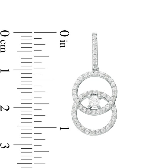 You Me Us 1 CT. T.w. Diamond Intertwined Circle Drop Earrings in 10K White Gold
