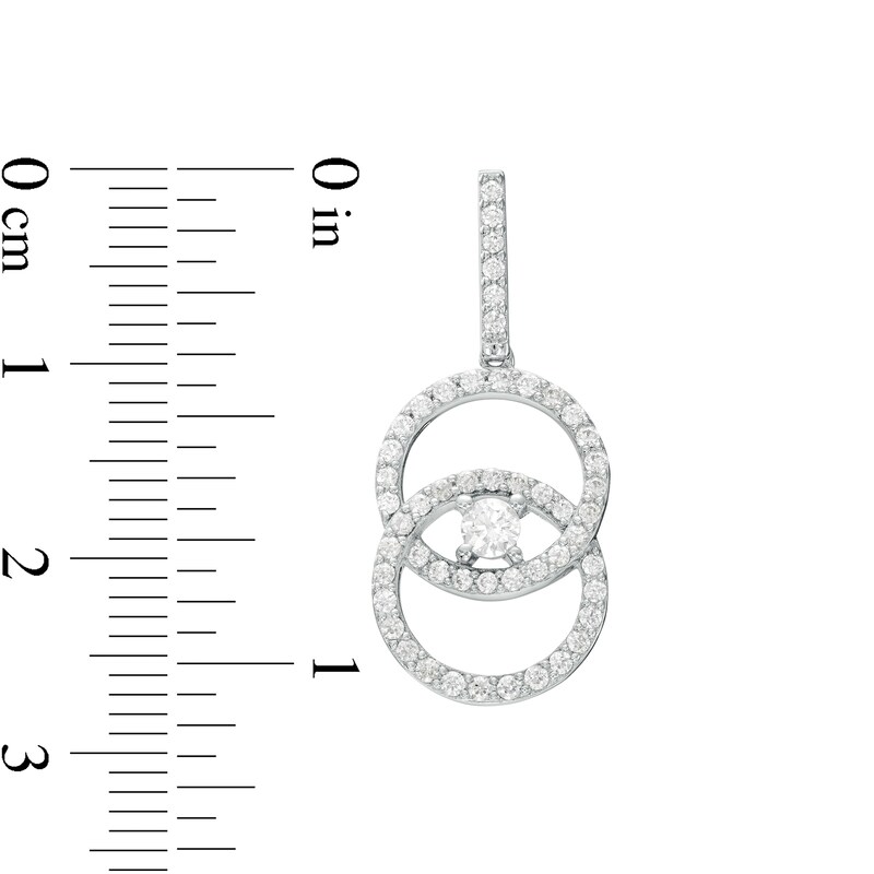 Main Image 3 of You Me Us 1 CT. T.W. Diamond Intertwined Circle Drop Earrings in 10K White Gold